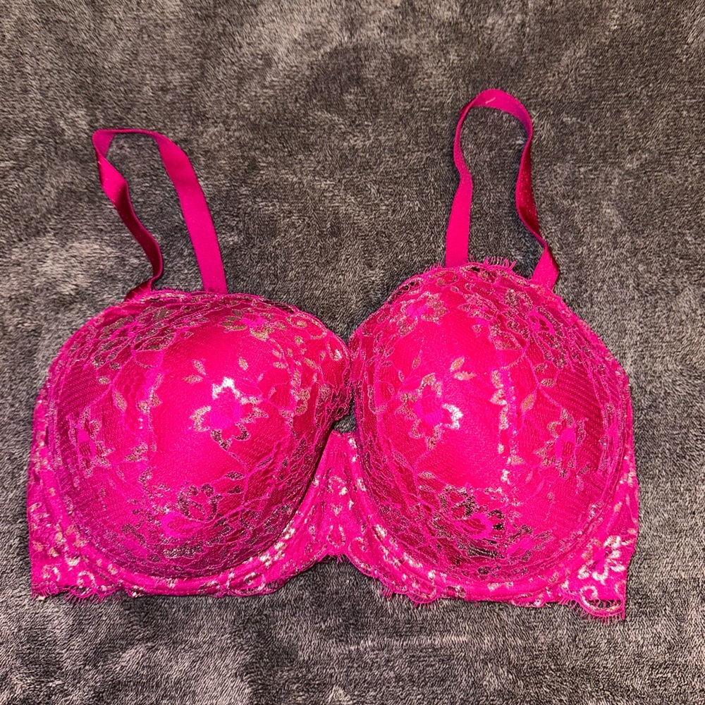 Victoria's Secret Vibrant Pink Lace Bra